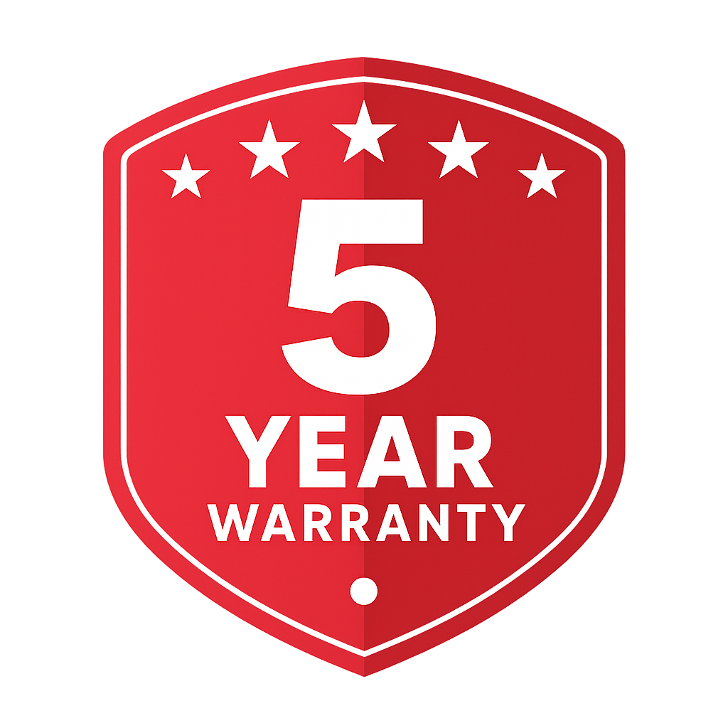 Anchorlift 5-year warranty badge